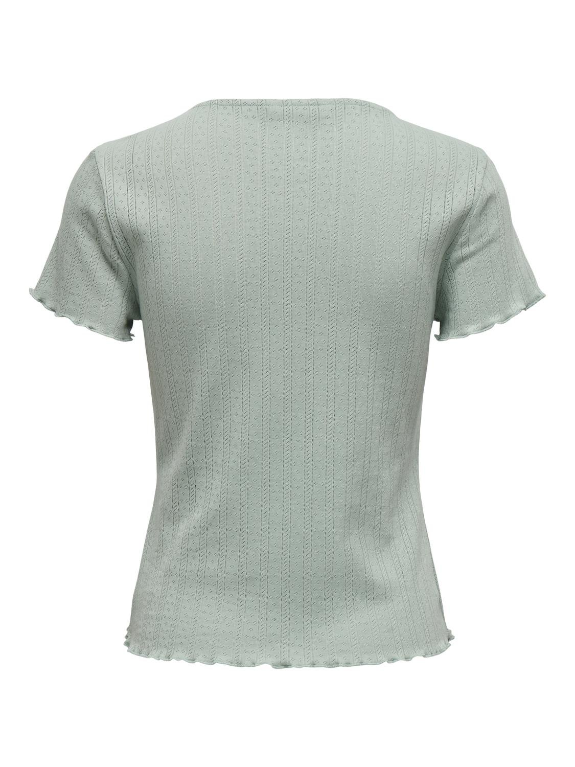 ONLY Tight Fit Round Neck Top -Jadeite - 15256154