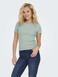 ONLY Tight Fit Round Neck Top -Jadeite - 15256154