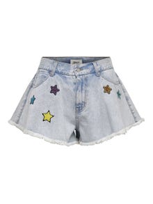 ONLY ONLChiara con detalles de estrellas Pantalones cortos vaqueros -Light Blue Denim - 15256174