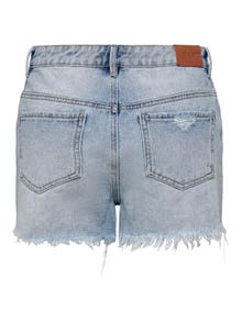 ONLY Shorts Regular Fit Taille haute Ourlé destroy -Light Blue Denim - 15256232