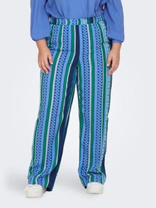 ONLY Curvy printed trousers -Island Green - 15256365