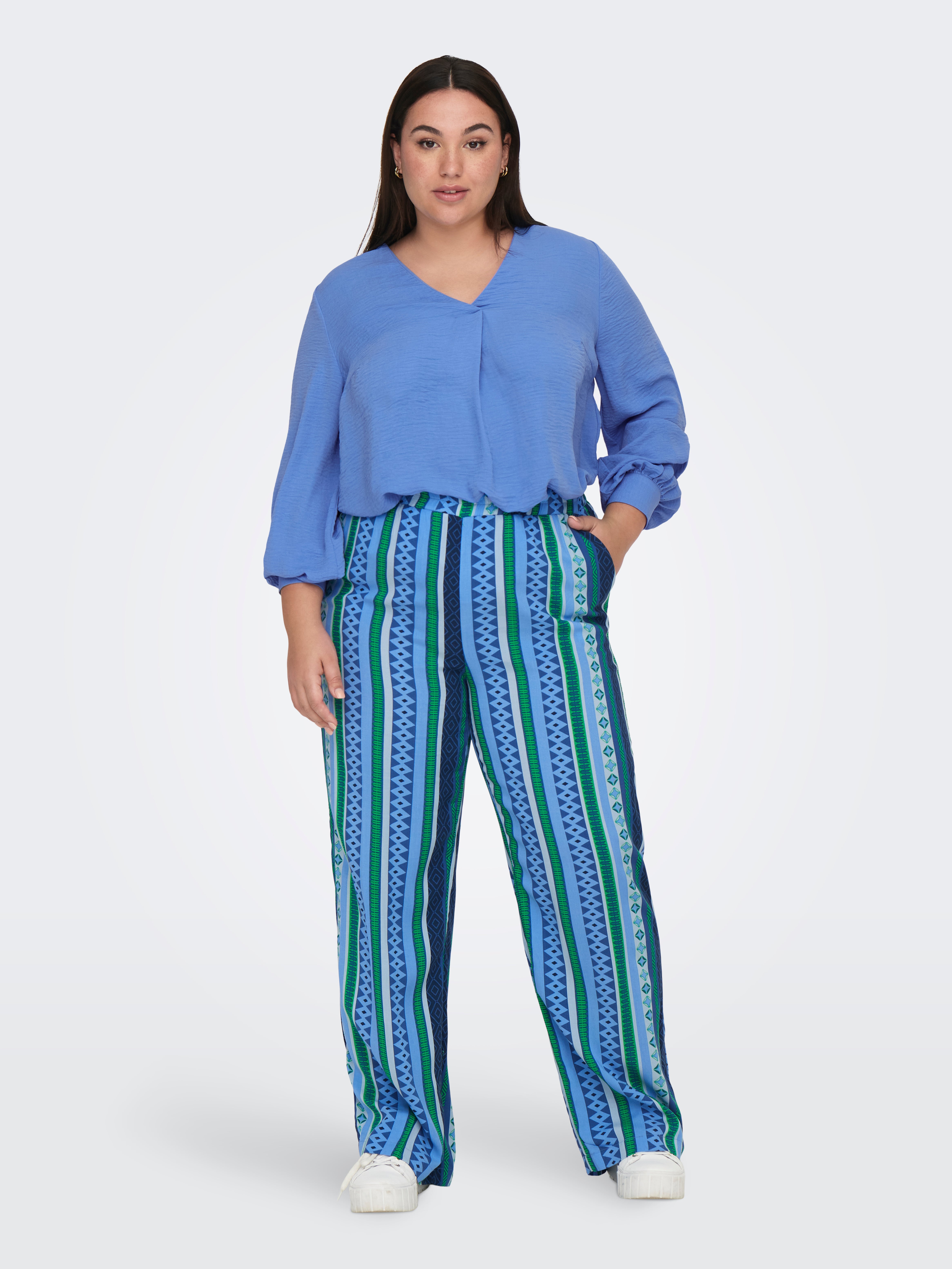 Curvy printed trousers
