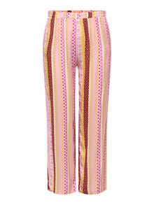 ONLY Curvy printede bukser -Prism Pink - 15256365
