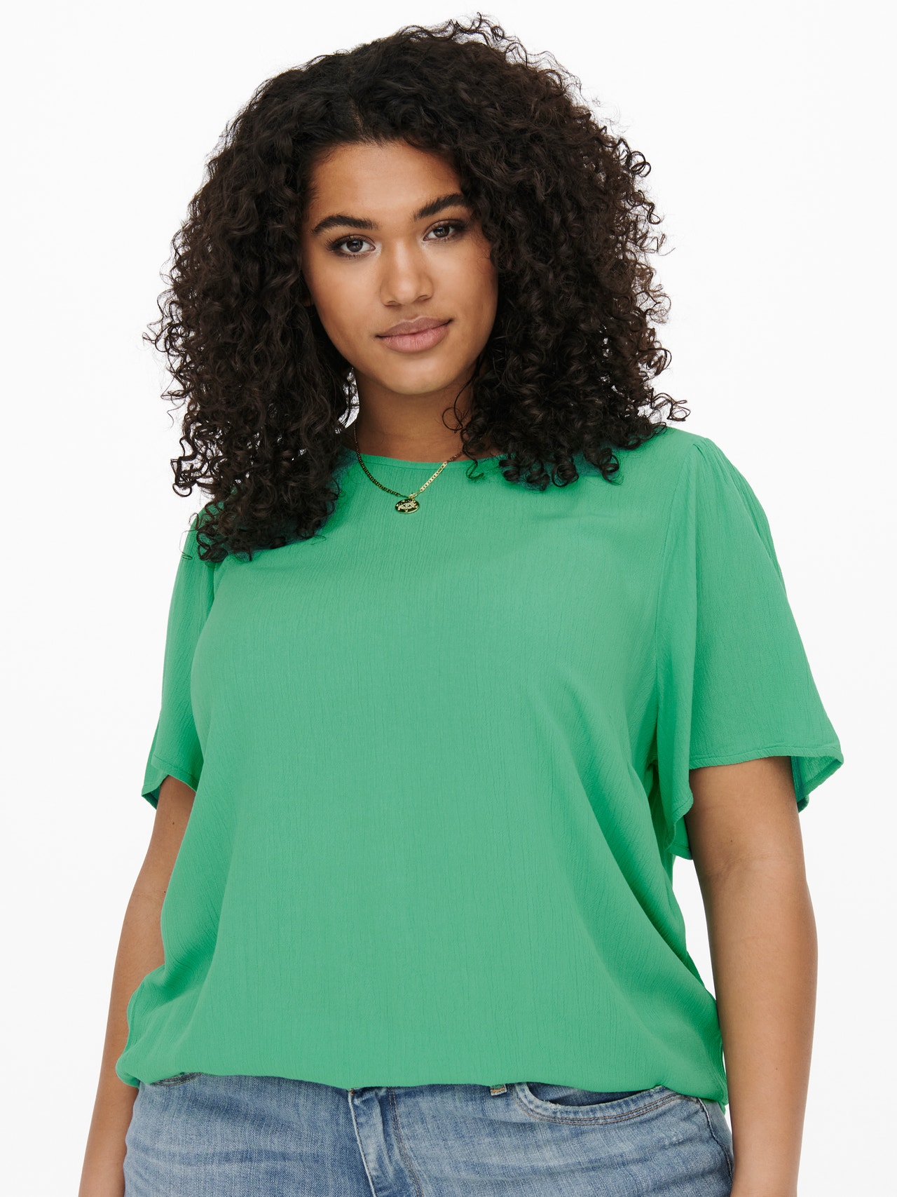 ONLY Regular Fit O-Neck Top -Marine Green - 15256424