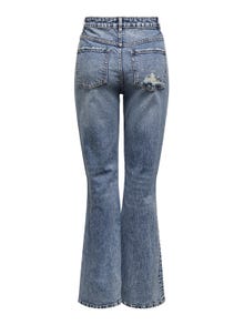 ONLY ONLCAMILLE LIFE High Waist WIDE DESTROYED Jeans -Medium Blue Denim - 15256490