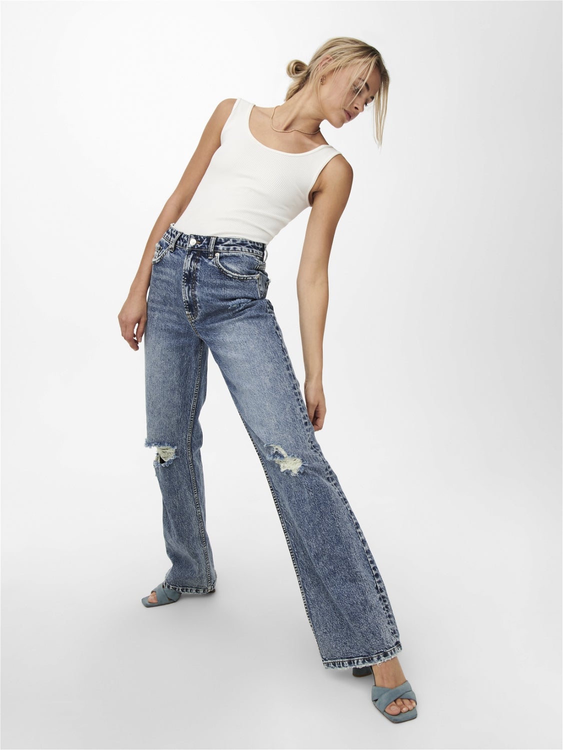 Jeans altos y online anchos