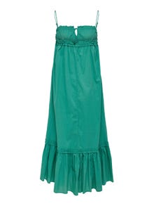 ONLY Normal geschnitten Rundhals Langes Kleid -Marine Green - 15256546