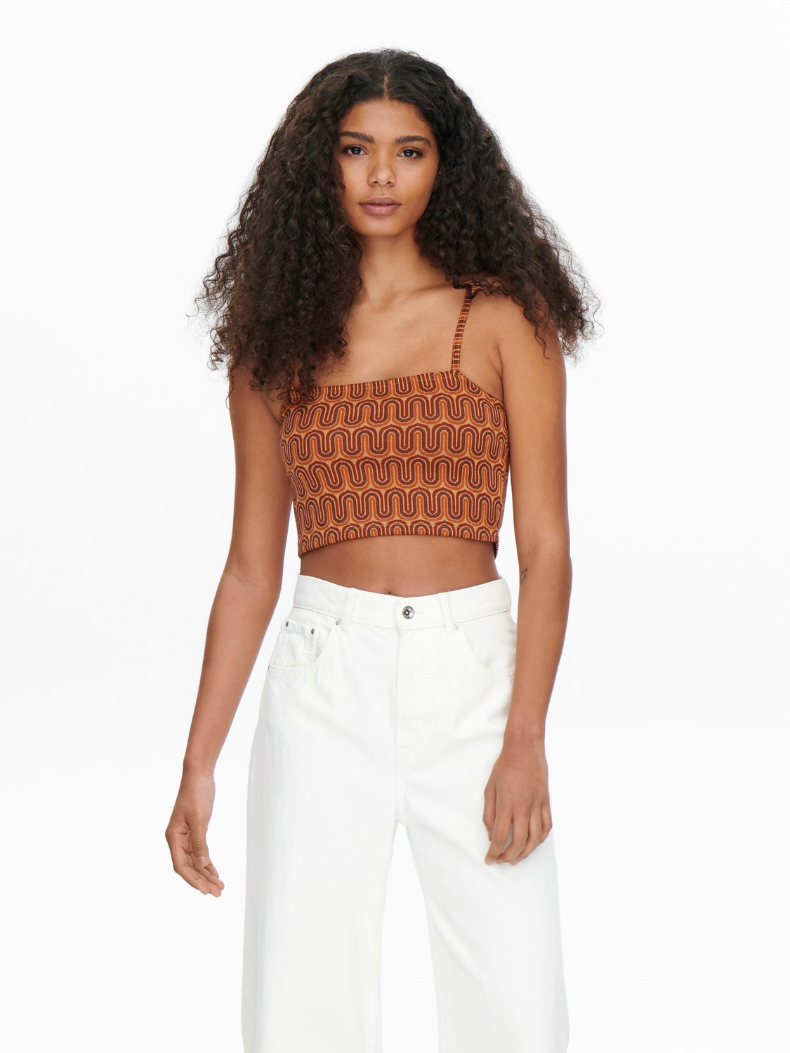 ONLY Mønstret Top -New Wheat - 15256576