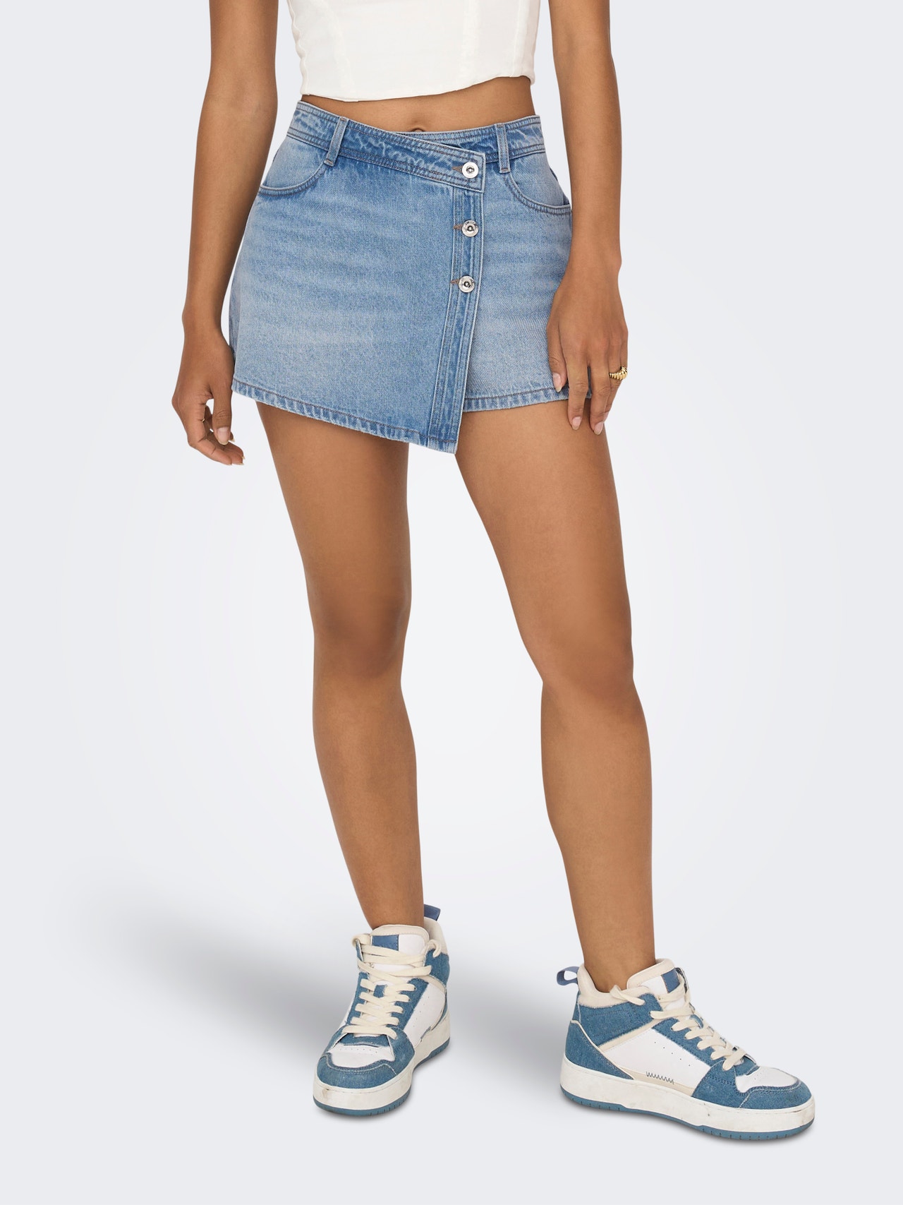 ONLY Jupe mini Taille moyenne -Light Blue Denim - 15256608