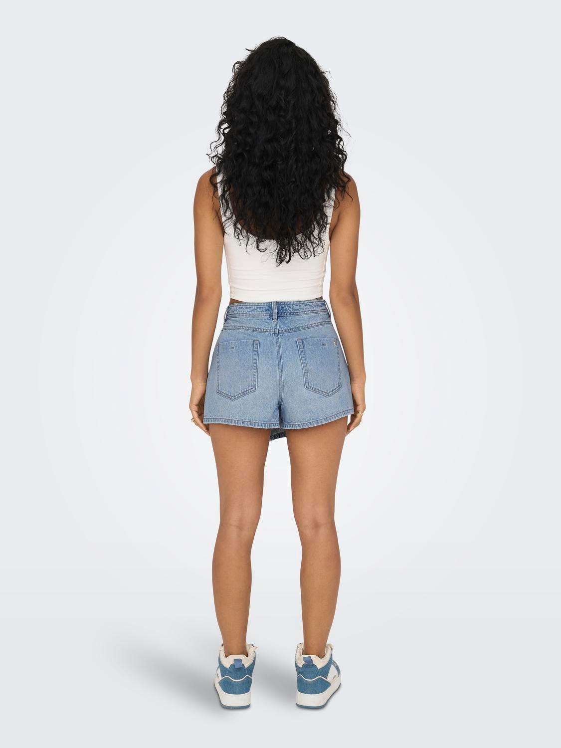 ONLY Mid waist Mini skirt -Light Blue Denim - 15256608