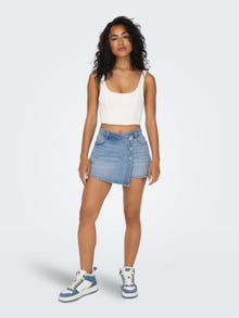 ONLY Mid waist Mini skirt -Light Blue Denim - 15256608