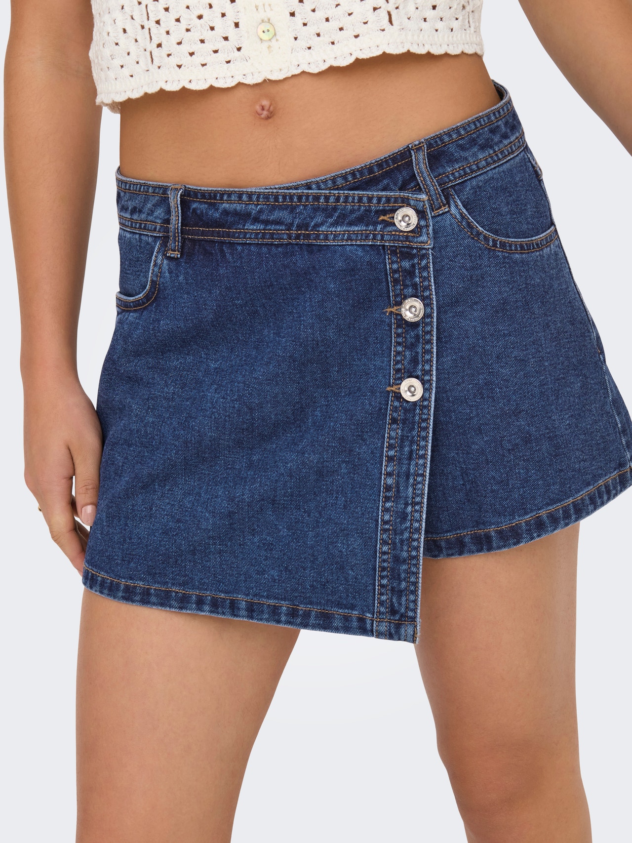 ONLY Keskmine vöökoht Miniseelik -Dark Blue Denim - 15256608