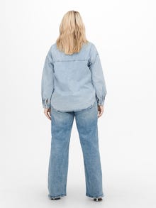 ONLY Standard fit Overhemd kraag Manchetten met knoop Volumineuze mouwen Overhemd -Light Blue Denim - 15256660
