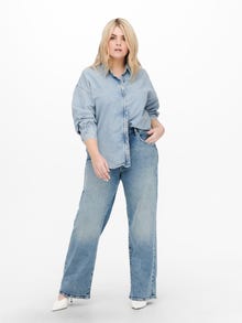 ONLY Oversize fit Jeansskjorta -Light Blue Denim - 15256660