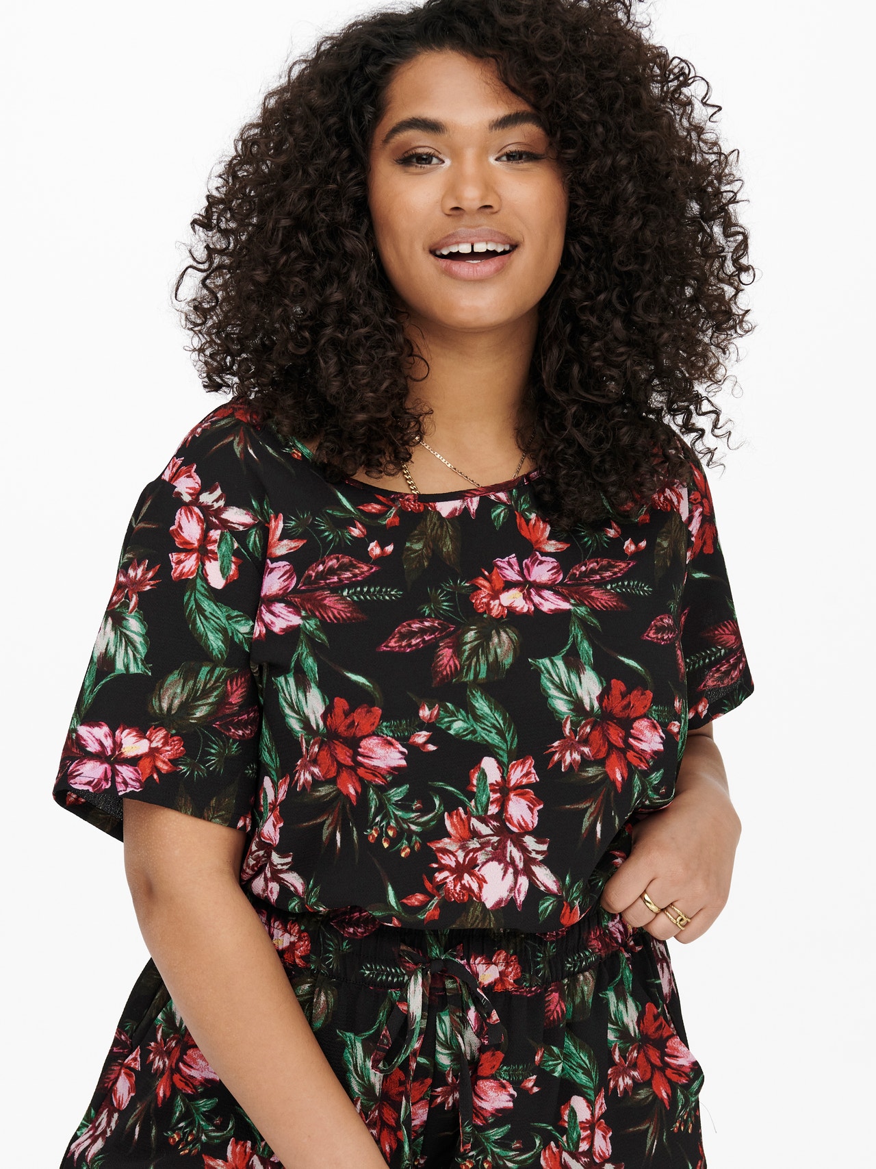 ONLY Curvy Short Sleeved Top -Black - 15256699