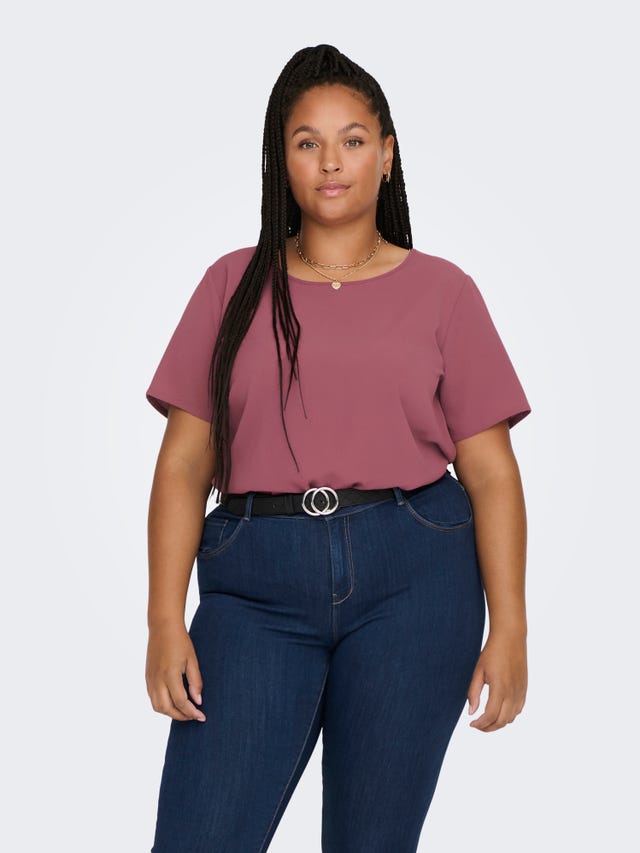 ONLY Curvy solid colored Short Sleeved Top - 15256702