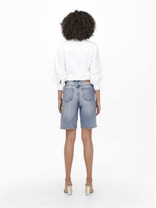 ONLY ONLSonny - Ample à taille haute Shorts en jean -Light Blue Denim - 15256709