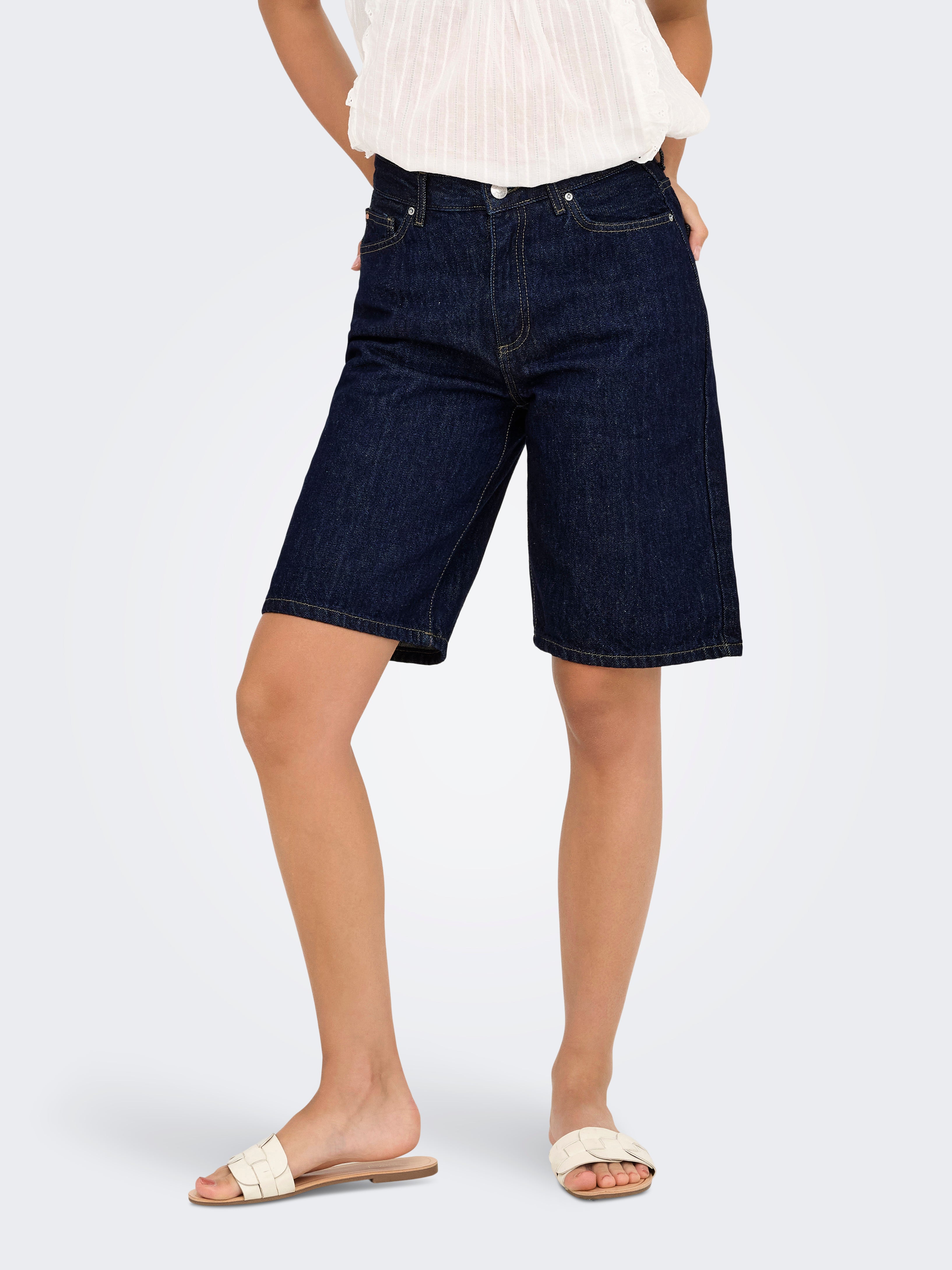 Thumbnail - Onlsonny Hohe Taille Normal Geschnitten Jeans-shorts