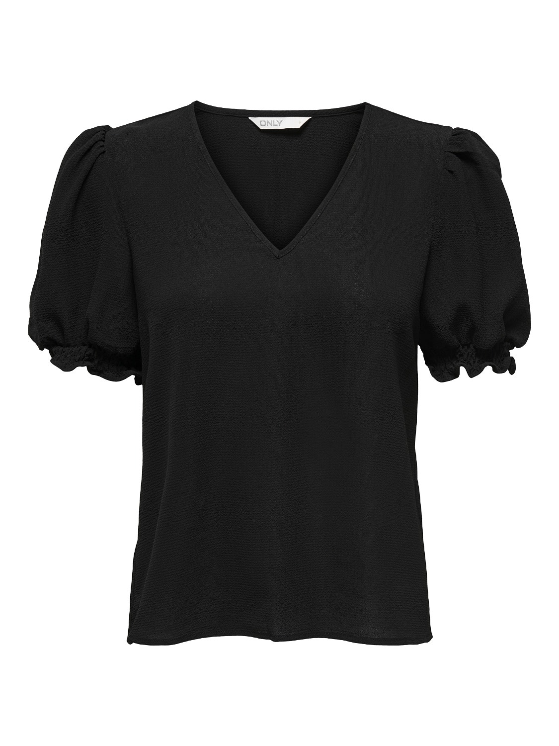 ONLY Regular Fit V-Neck Puff sleeves Top -Black - 15256768