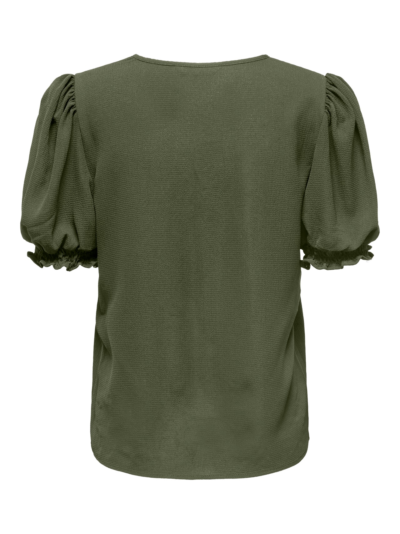 ONLY v-neck top with puff sleeves -Kalamata - 15256768