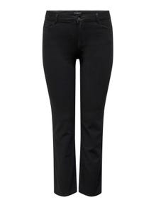 ONLY Curvy CARAugusta høy midje Straight fit jeans -Black - 15256784