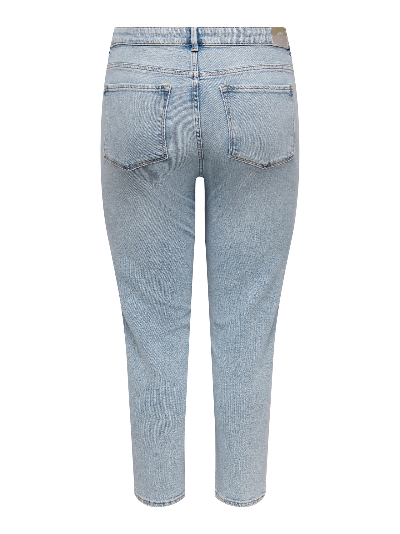 ONLY Straight Fit High waist Curve Jeans -Light Blue Denim - 15256790
