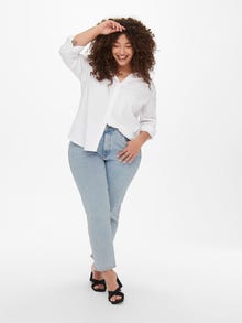 ONLY Jeans Straight Fit Taille haute Curve -Light Blue Denim - 15256790