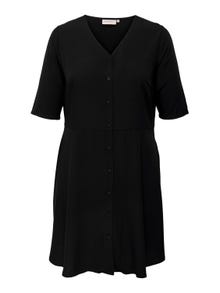 ONLY Curvy V-neck viscose Dress -Black - 15256798
