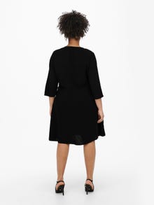 ONLY Normal geschnitten V-Ausschnitt Langes Kleid -Black - 15256798