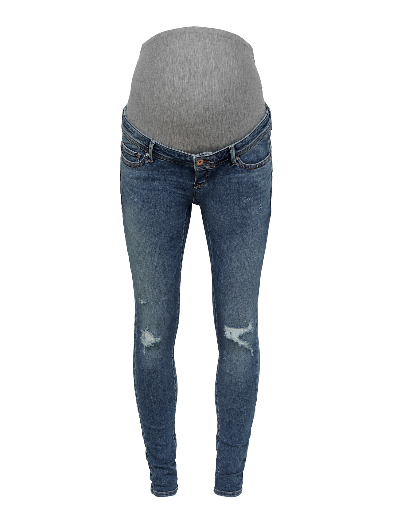 ONLY Skinny Fit Destroyed hems Jeans -Medium Blue Denim - 15256821