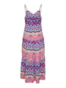 ONLY Regular Fit V-Neck Adjustable straps Long dress -Pink Cosmos - 15256834