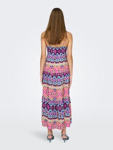 ONLY Normal geschnitten V-Ausschnitt Verstellbare Träger Langes Kleid -Pink Cosmos - 15256834