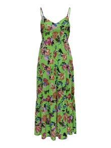 ONLY Regular Fit V-Neck Thin straps Long dress -Island Green - 15256836