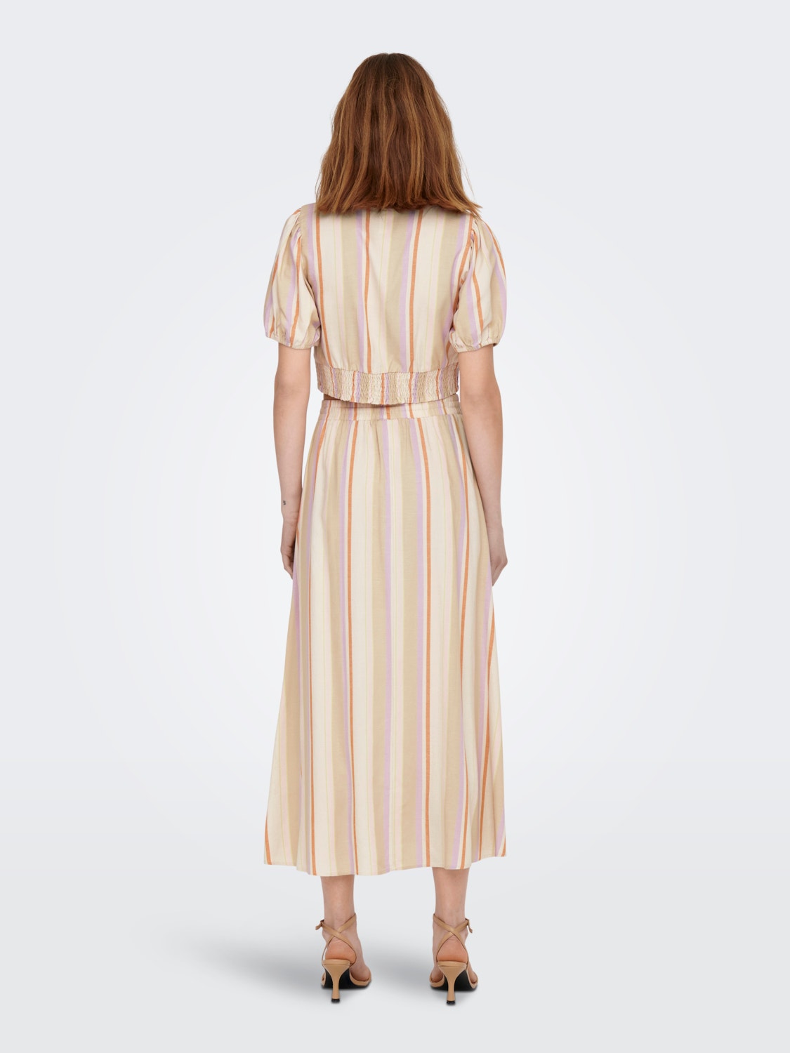 ONLY Striped Midi skirt -Whitecap Gray - 15256844