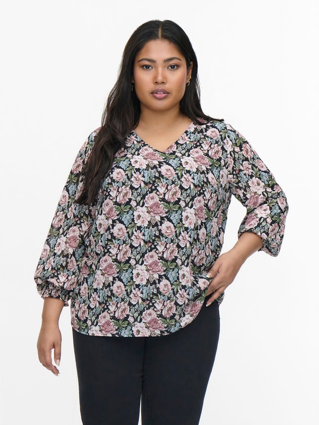 ONLY Curvy V-neck Long Sleeved Top - 15256852