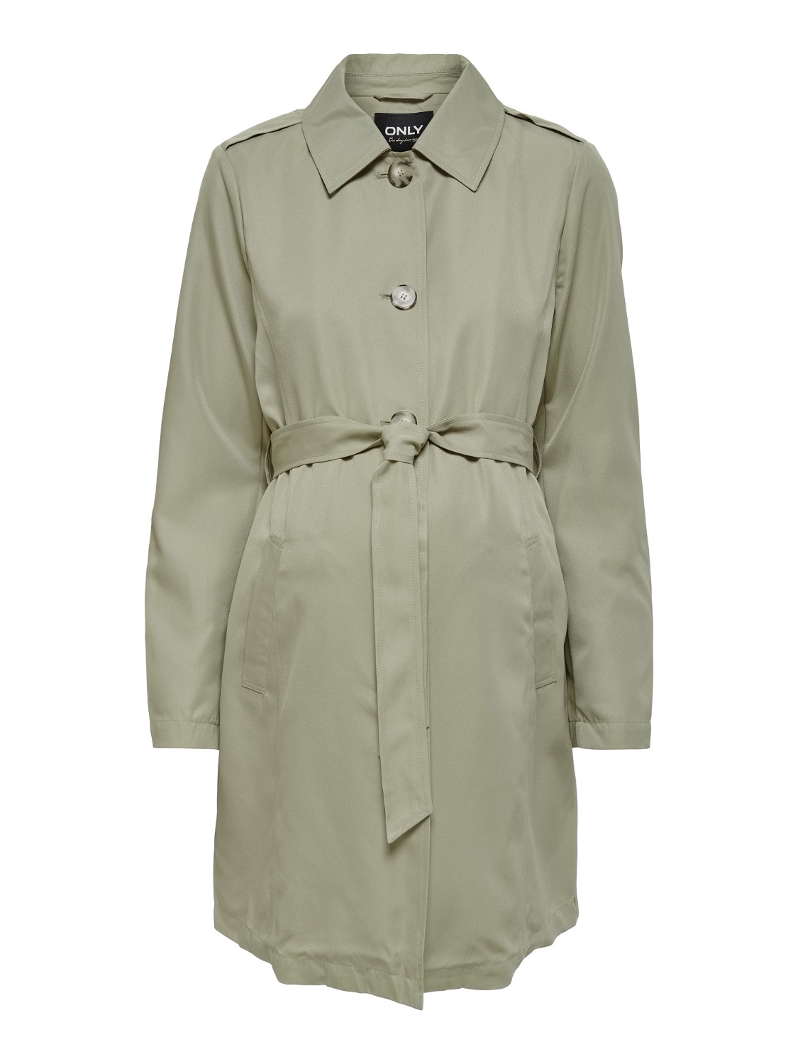 ONLY Mama solid colored Trenchcoat -Slate Green - 15256984