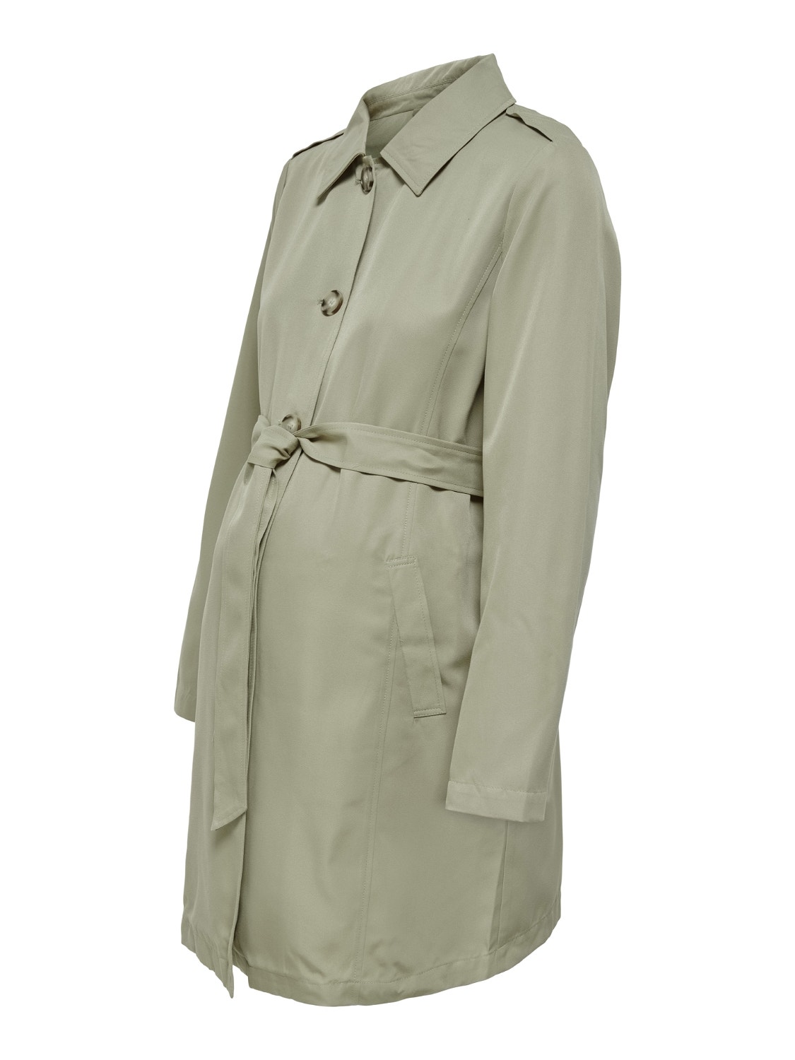ONLY Mama solid colored Trenchcoat -Slate Green - 15256984