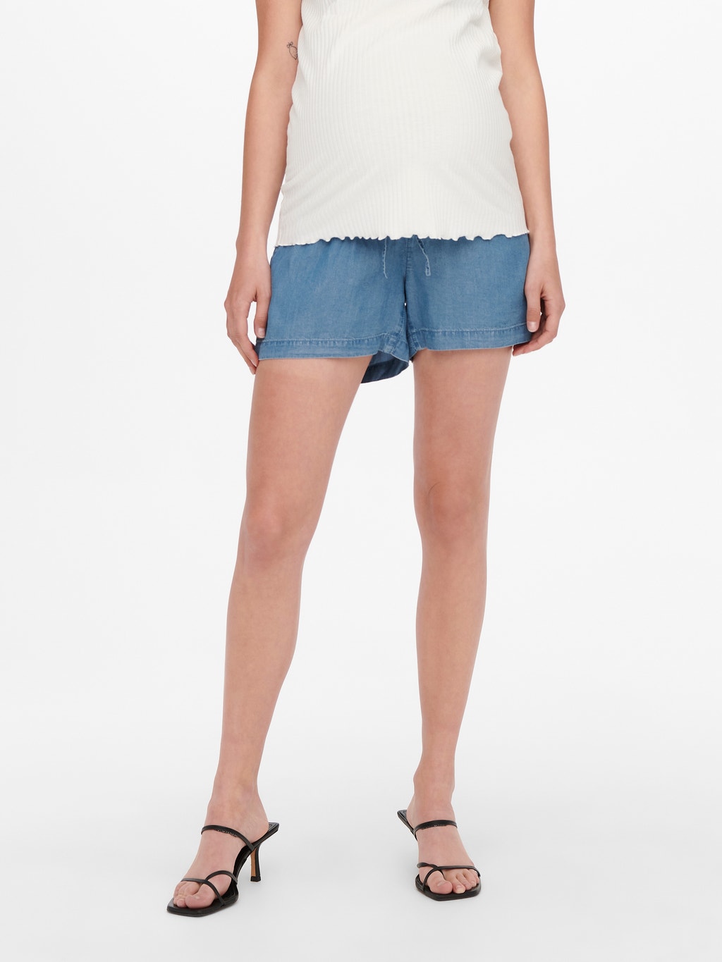 Cordón ajustable premamá Shorts | Azul | ONLY®