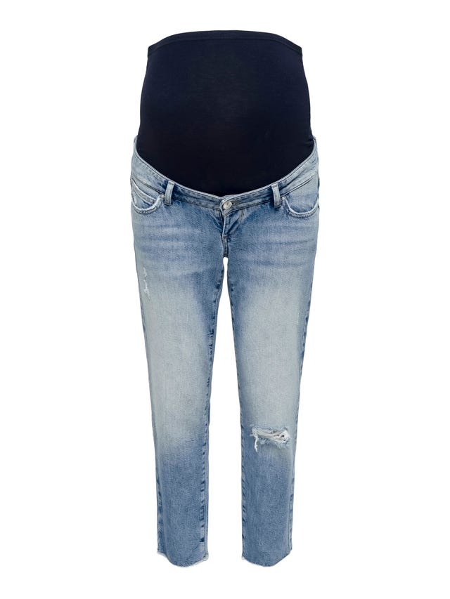 ONLY Gerade geschnitten Hohe Taille Offener Saum Jeans - 15257015