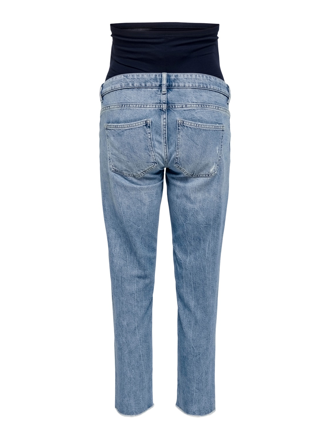 ONLY Gerade geschnitten Hohe Taille Offener Saum Jeans -Light Medium Blue Denim - 15257015