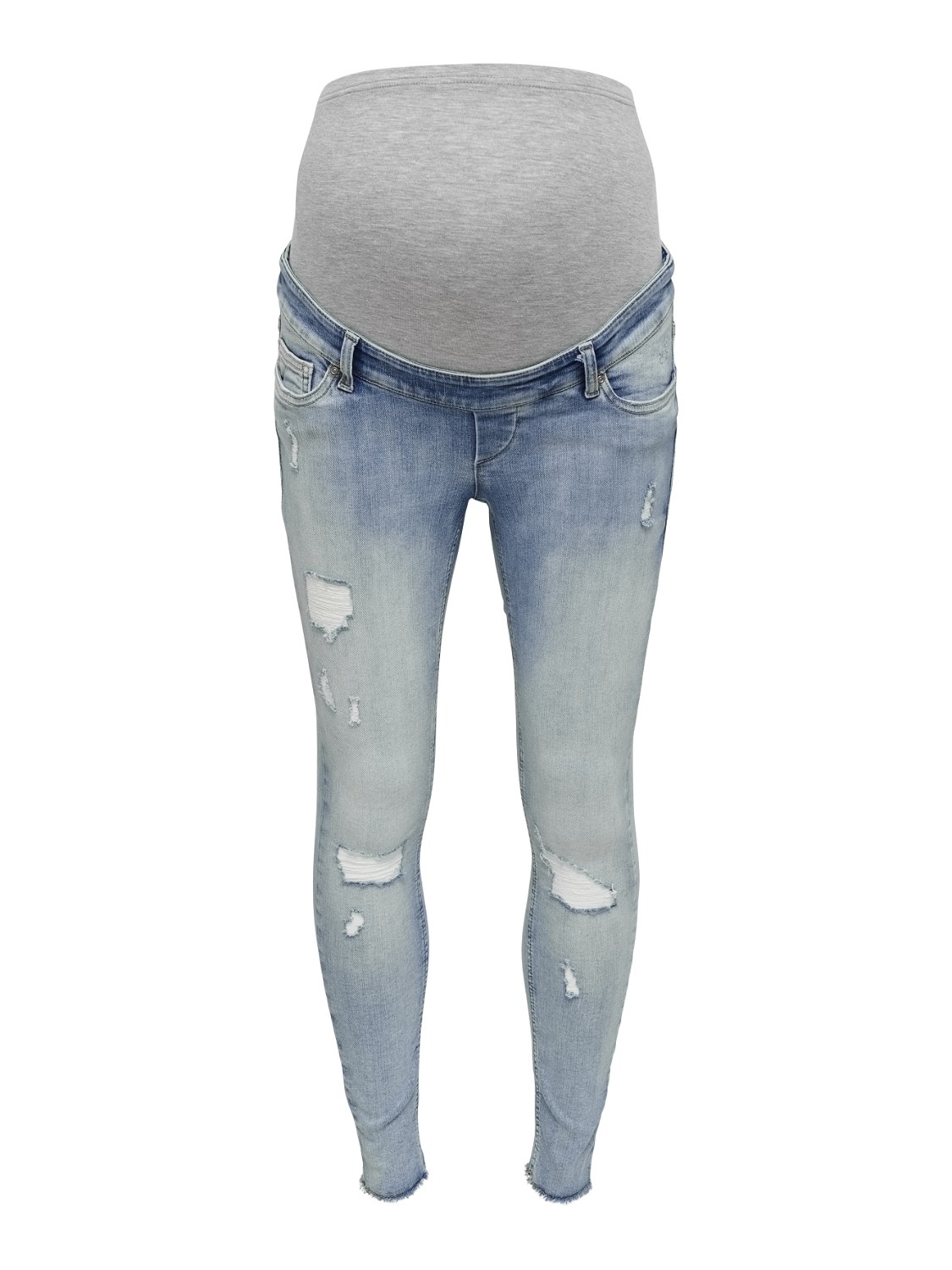 ONLY Skinny Fit Offener Saum Jeans -Light Blue Denim - 15257016