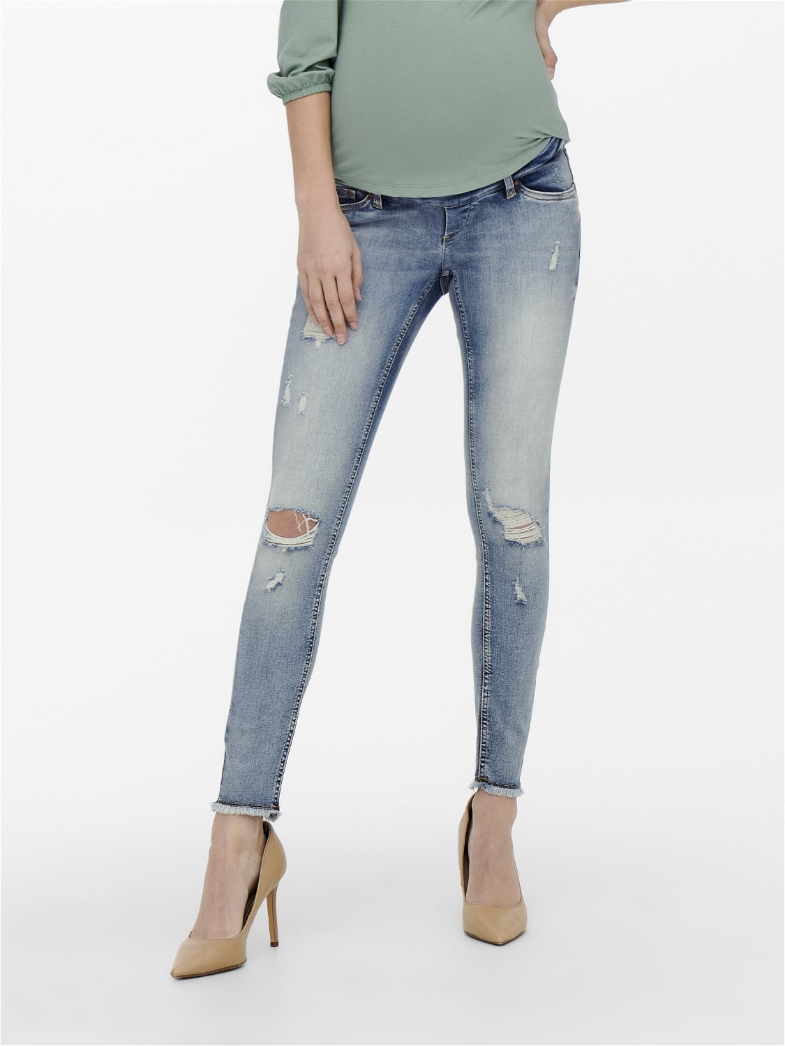 Olmblush Mittlere Taille Skinny Fit Jeans