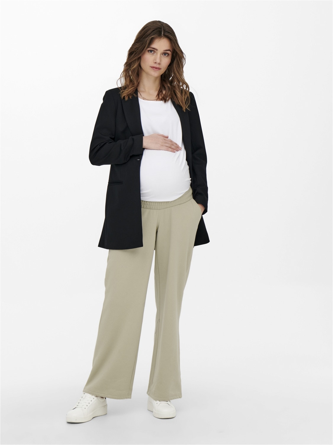 ONLY Mamá con detalles Pantalones de chándal -Silver Lining - 15257032