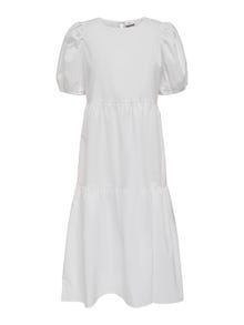 ONLY Halflange mouw Midi jurk -White - 15257077