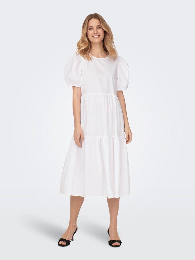 ONLY Regular fit O-hals Manchetten met elastiek Lange jurk - 15257077