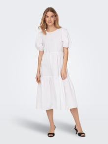 ONLY 2/4 sleeved Midi dress -White - 15257077