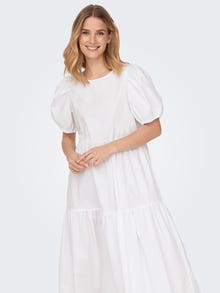 ONLY 2/4 sleeved Midi dress -White - 15257077