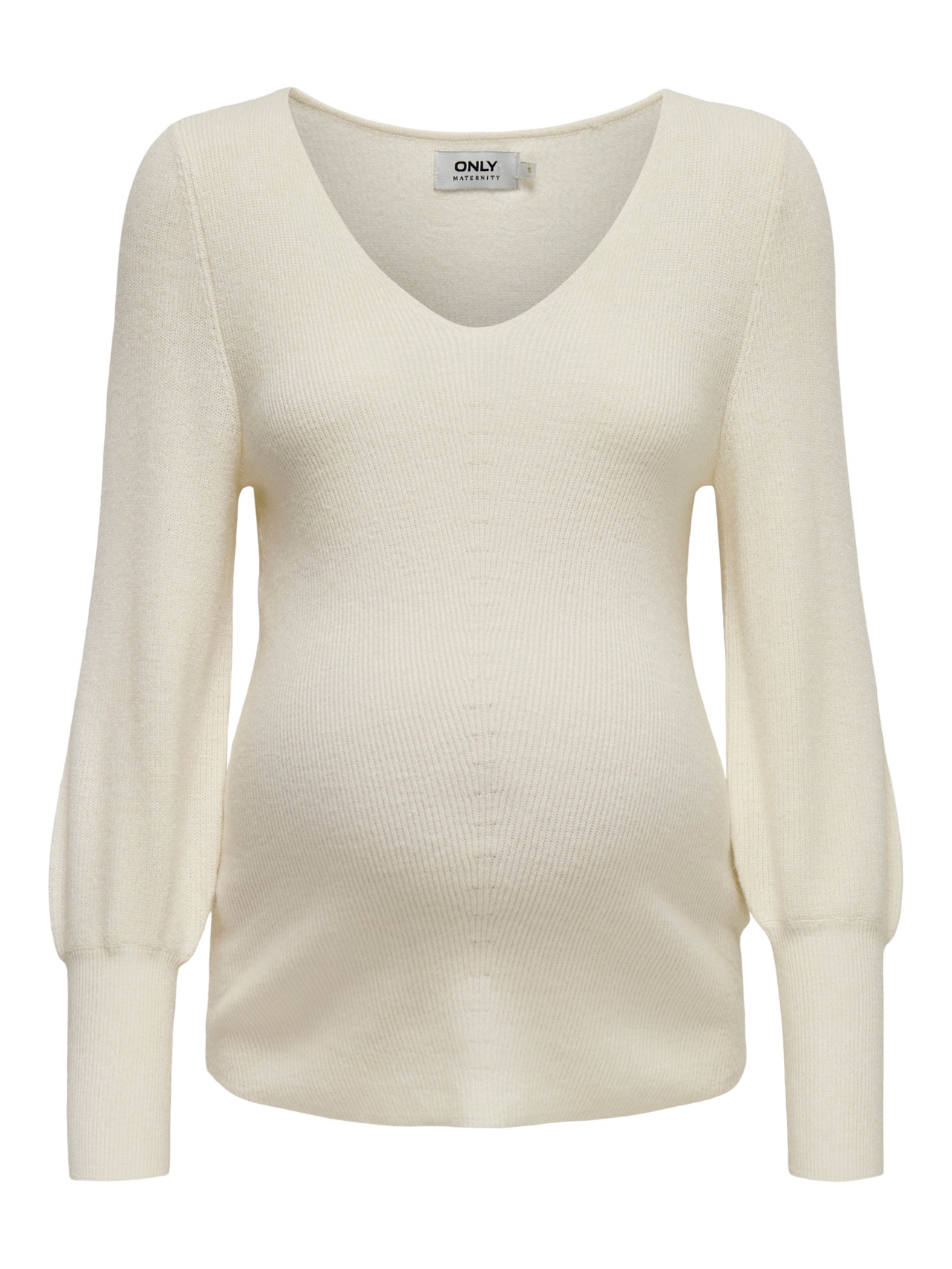 ONLY Mama v-neck Knitted Pullover -Whitecap Gray - 15257078