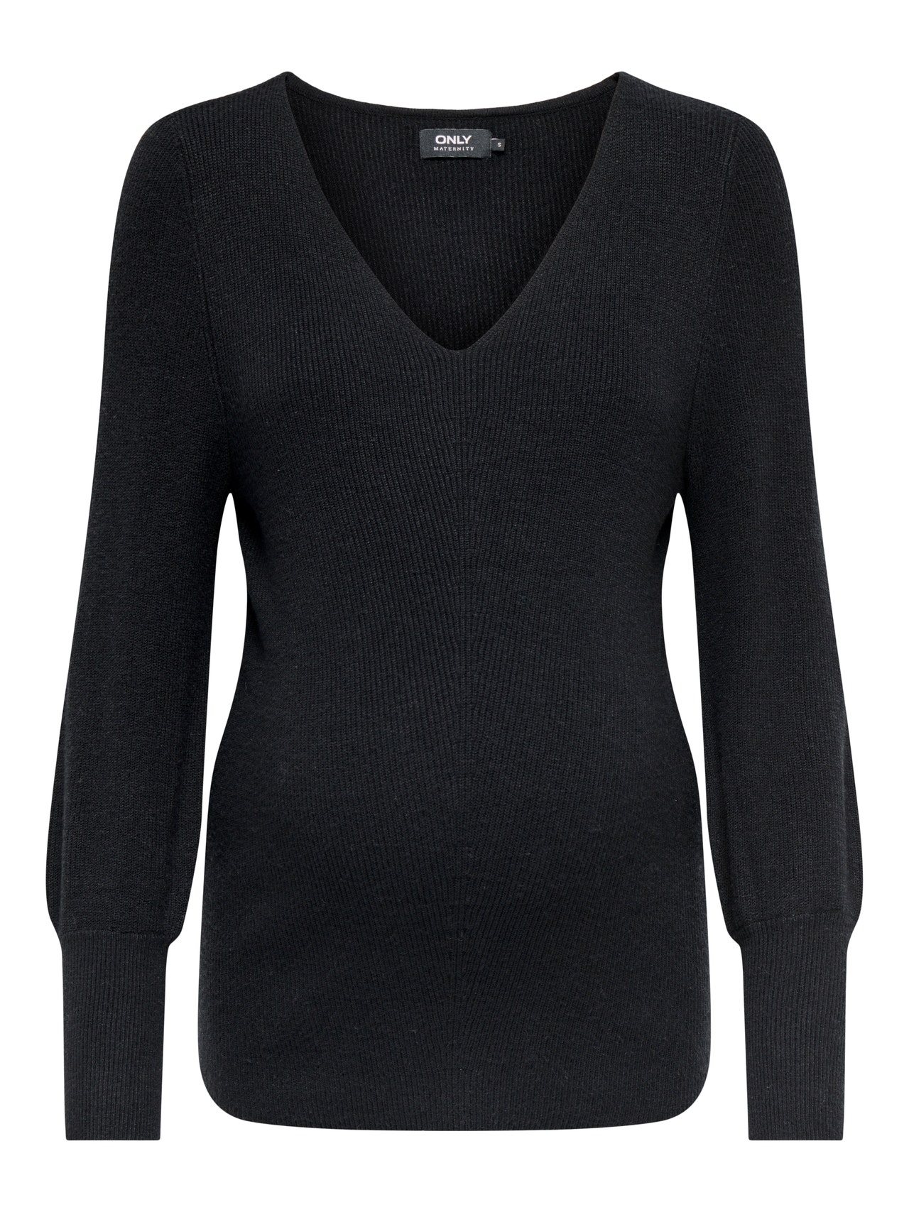 ONLY Mama v-neck Knitted Pullover -Black - 15257078