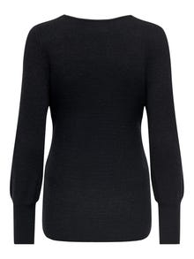 ONLY Mamma V-hals Strikket pullover -Black - 15257078